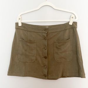 Altar’d State Faux Suede Green Skirt